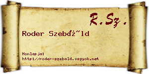 Roder Szebáld névjegykártya